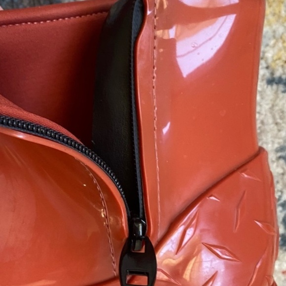 Melissa Burnt Orange Fusion Slip On Rain Booties, Size 8 - Picture 4 of 8